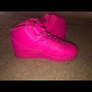 bright pink fila shoes